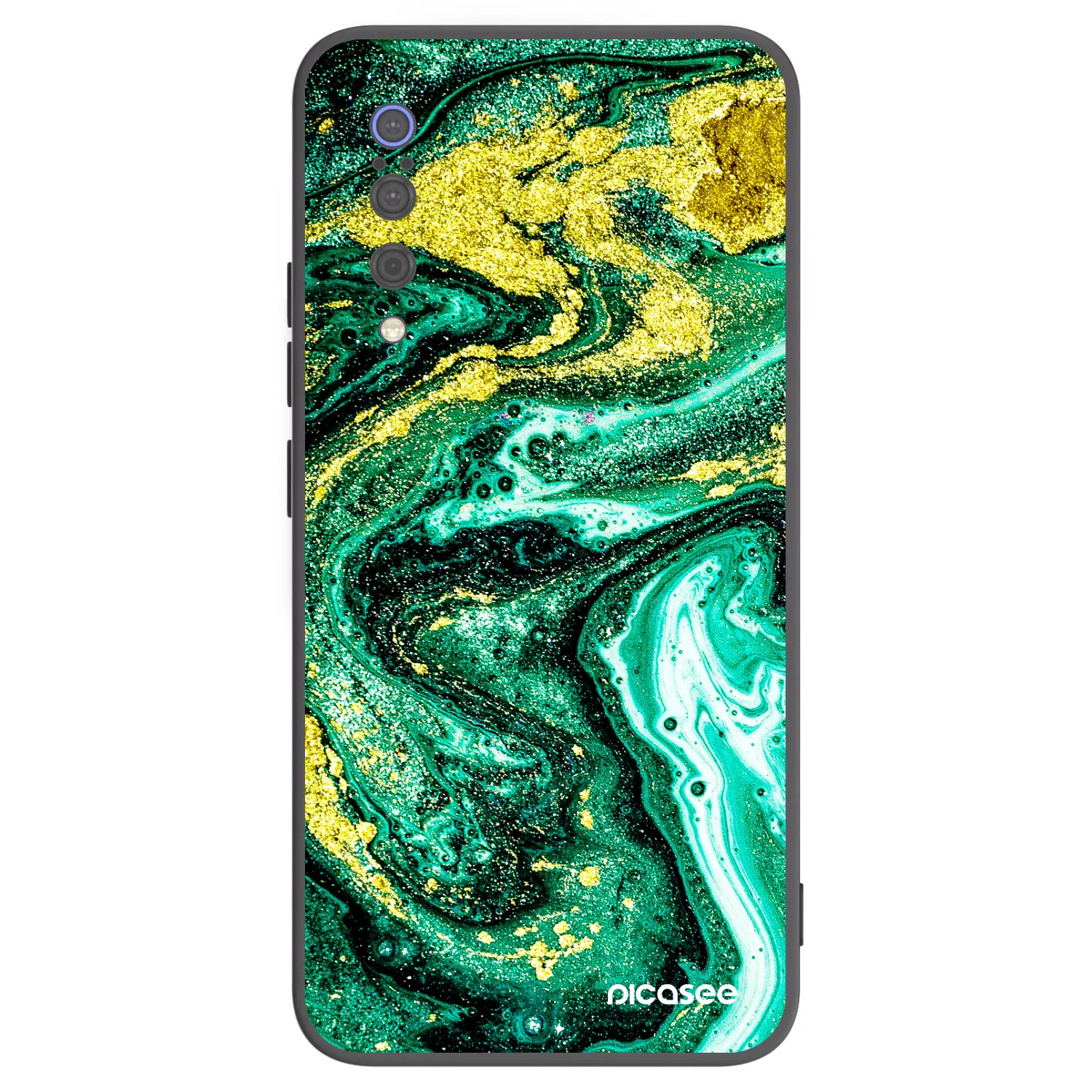 Picasee Xiaomi Mi 9 Hülle - Schwarzes Silikon - Green Gold
