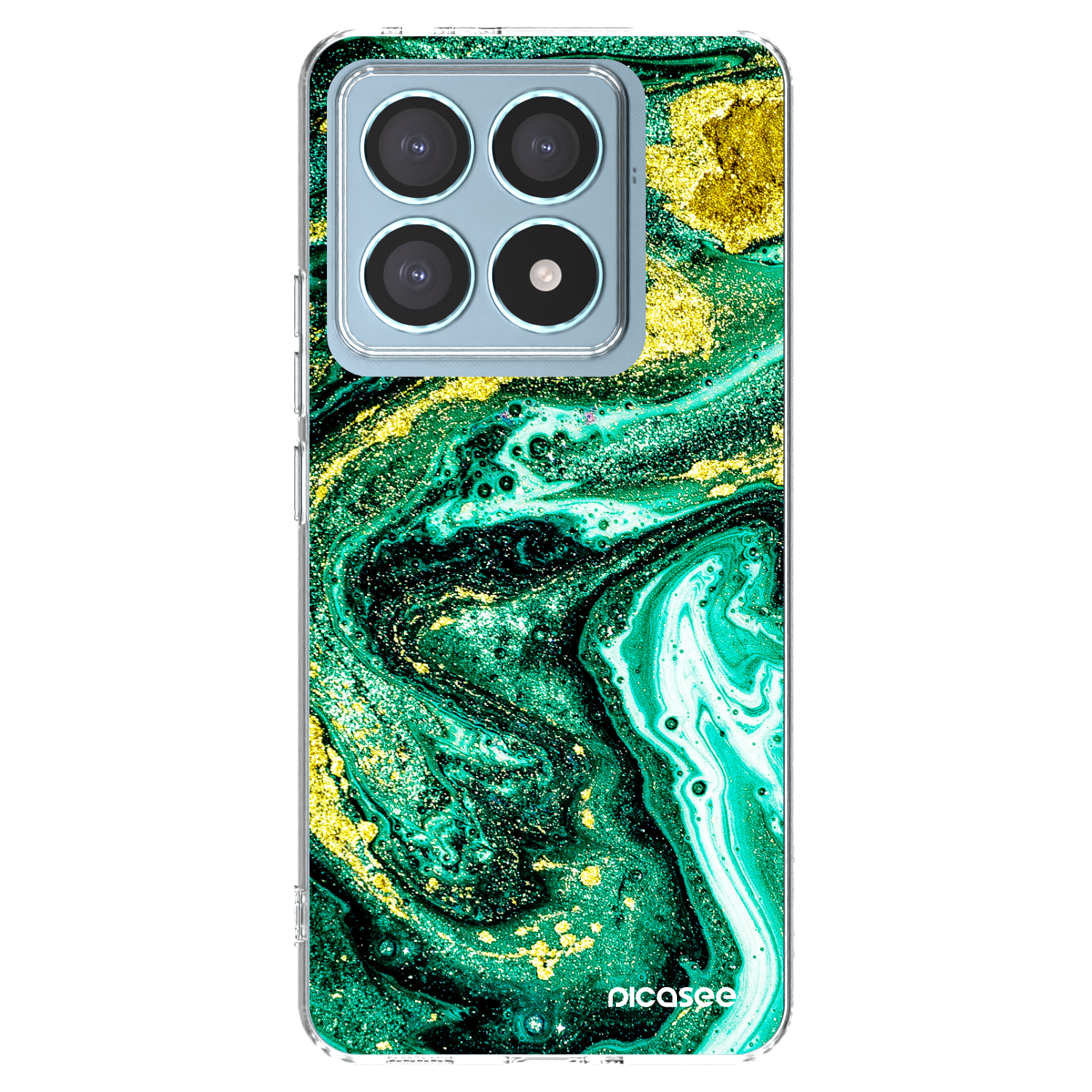 Picasee Xiaomi 14T Pro Hülle - Transparentes Silikon - Green Gold