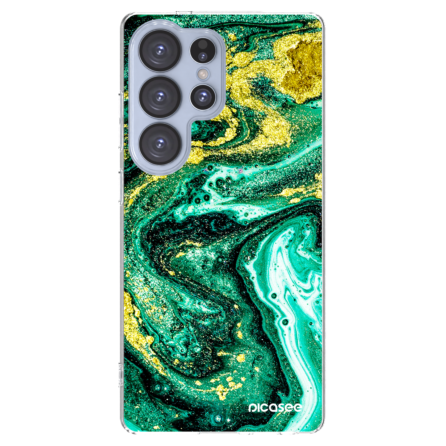 Picasee Samsung Galaxy S25 Ultra 5G Hülle - Transparentes Silikon - Green Gold