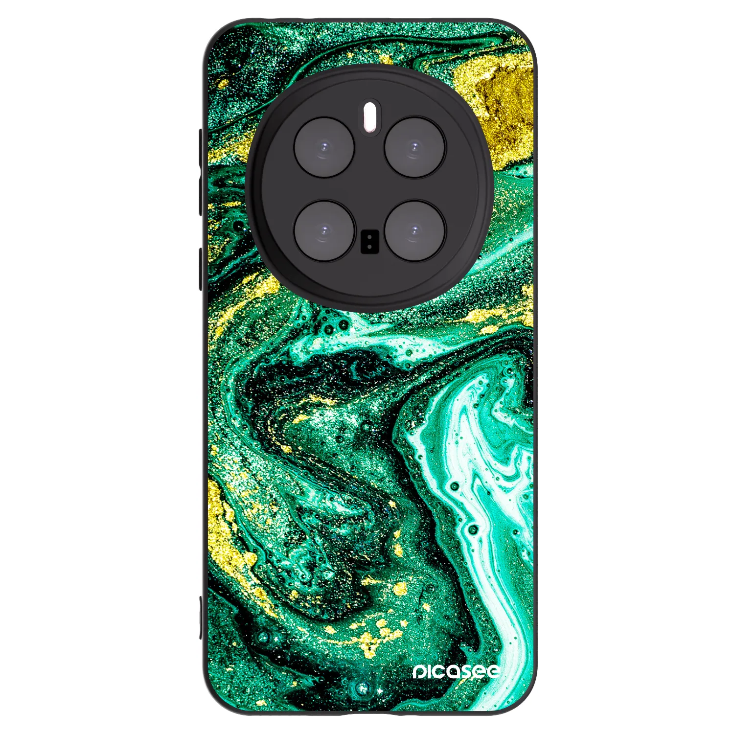 Picasee Honor Magic7 Pro 5G Hülle - Schwarzes Silikon - Green Gold