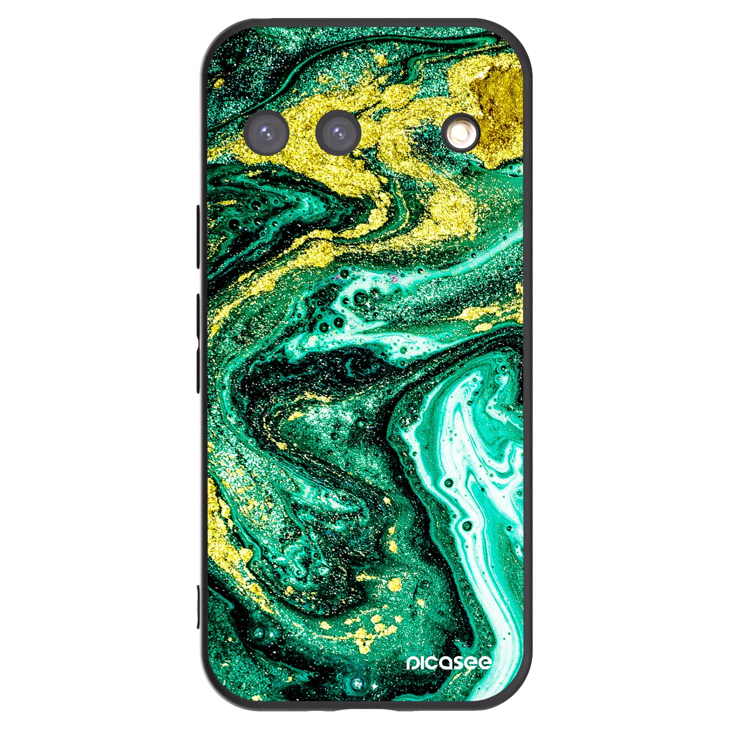 Picasee Google Pixel 9 Hülle - Schwarzes Silikon - Green Gold