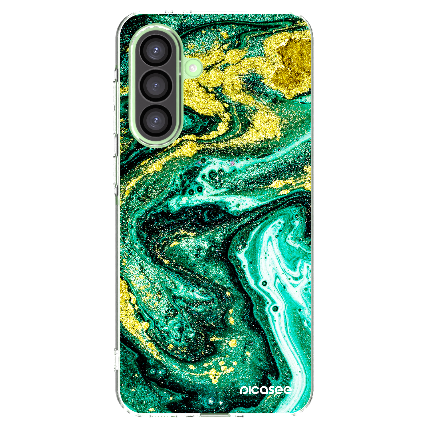 Picasee Samsung Galaxy A26 5G A266B Hülle - Transparentes Silikon - Green Gold