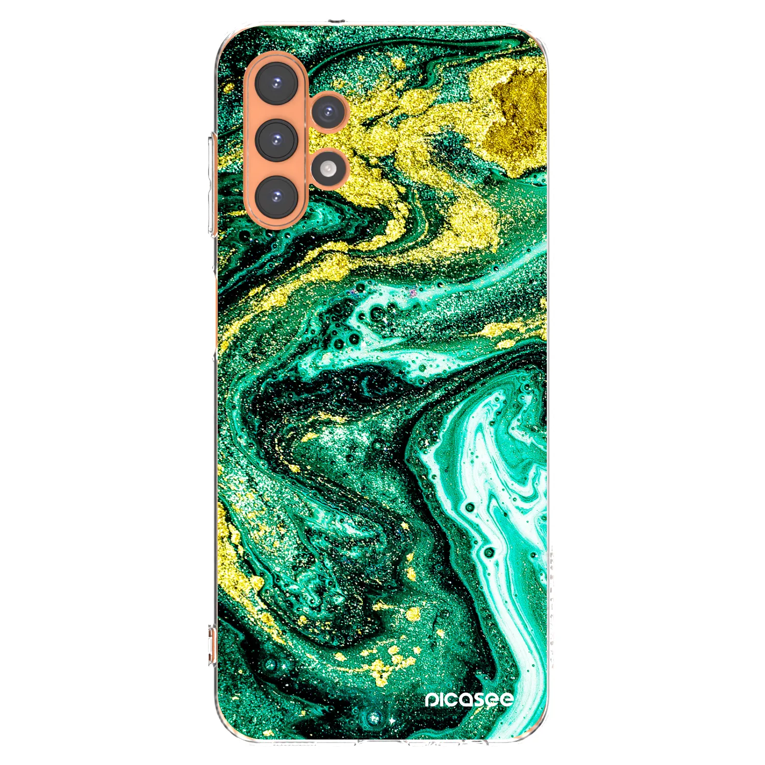 Picasee Samsung Galaxy A13 5G Hülle - Transparentes Silikon - Green Gold