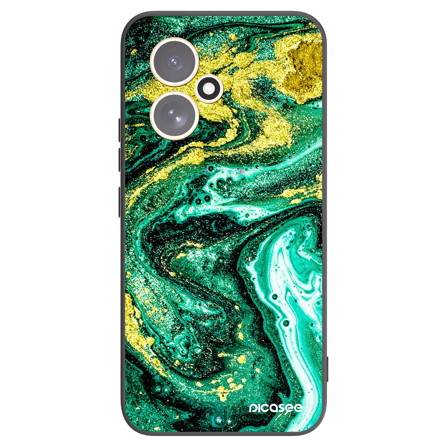 Picasee Honor 400 5G Hülle - Schwarzes Silikon - Green Gold