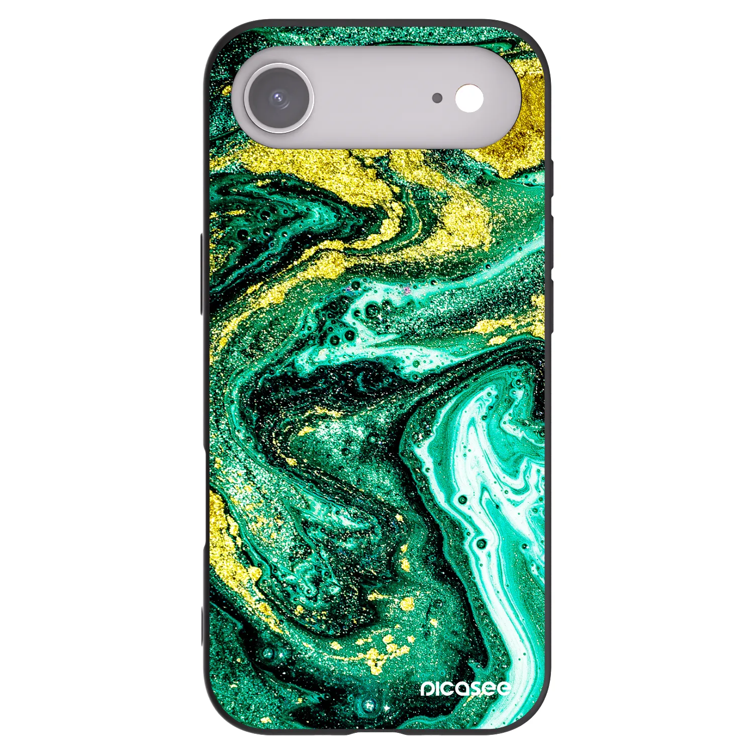 Picasee Apple iPhone Air Hülle - Schwarzes Silikon - Green Gold