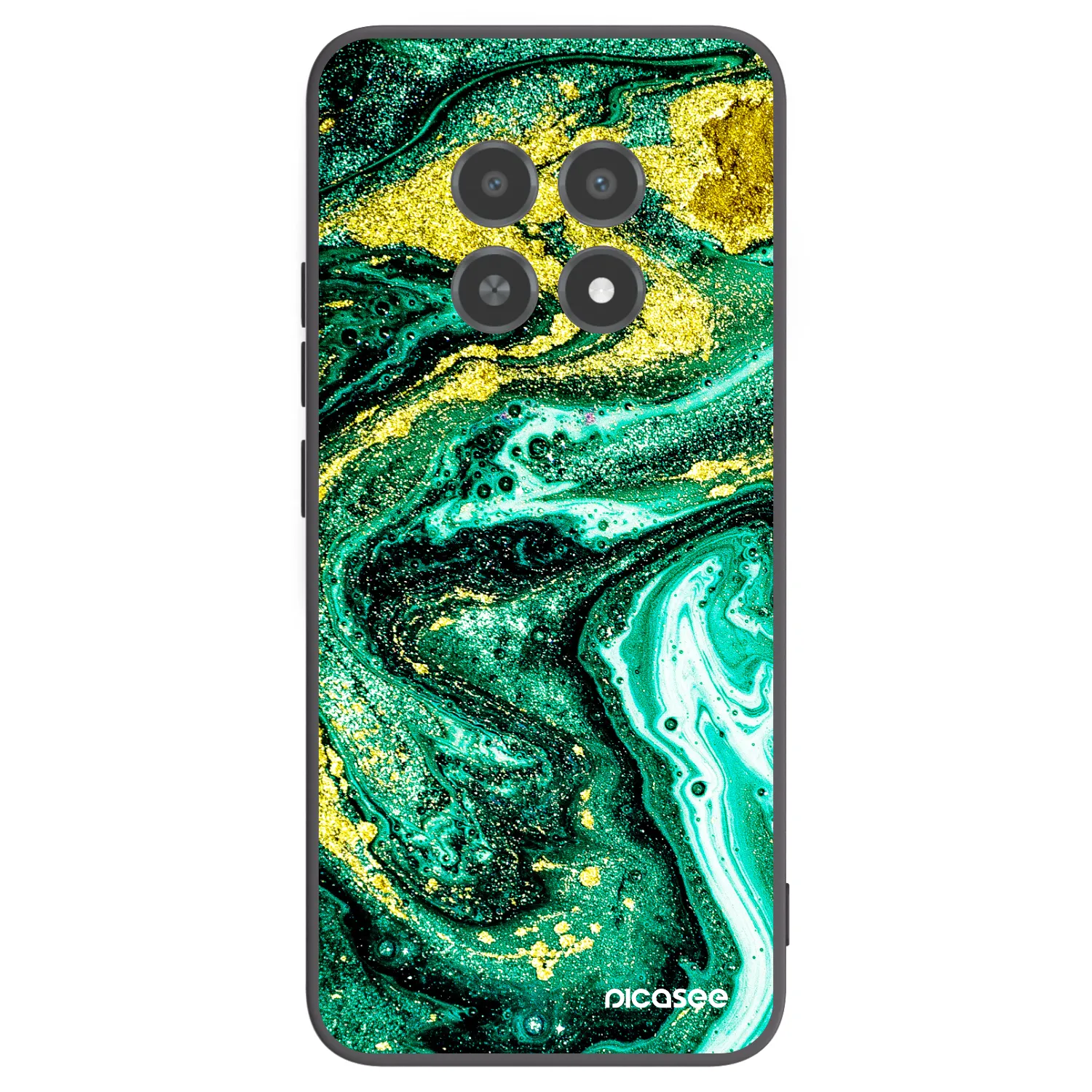 Picasee Realme 12X Hülle - Schwarzes Silikon - Green Gold