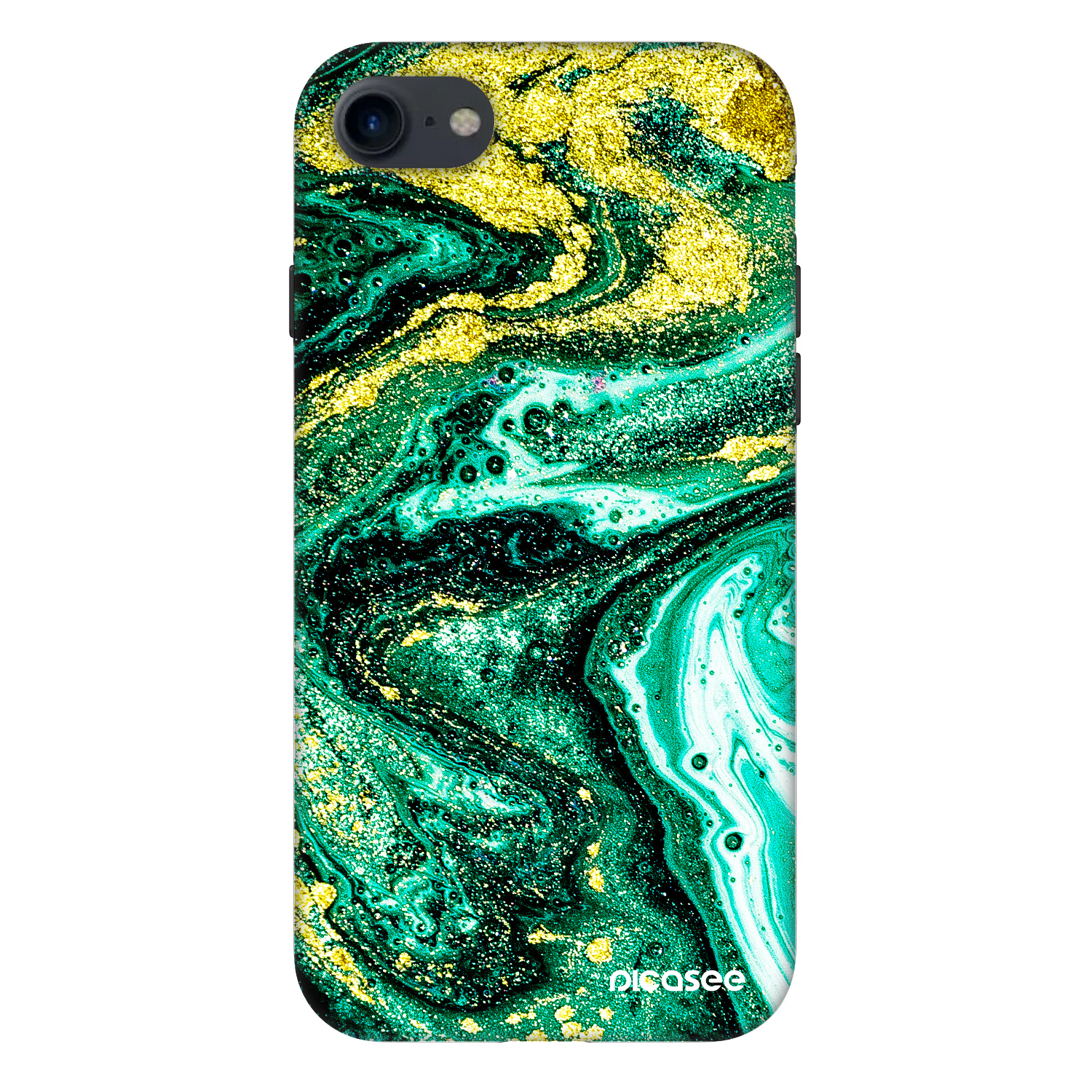 Picasee Fashion Case für Apple iPhone SE 2022 - Green Gold