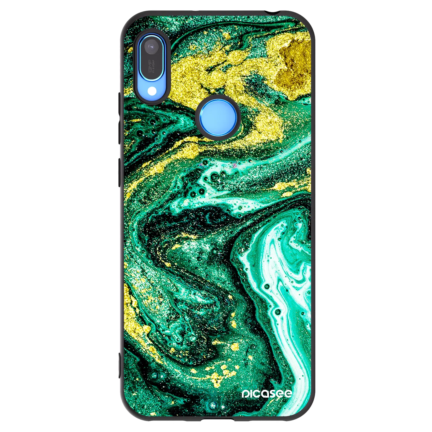 Picasee Huawei Y6 2019 Hülle - Schwarzes Silikon - Green Gold