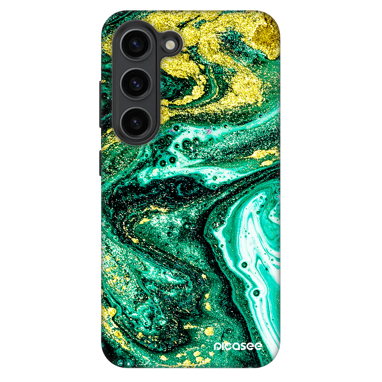Picasee Fashion Case für Samsung Galaxy S23 5G - Green Gold