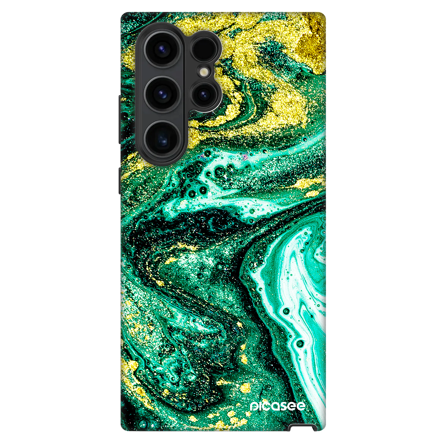 Picasee Fashion Case für Samsung Galaxy S22 Ultra 5G - Green Gold