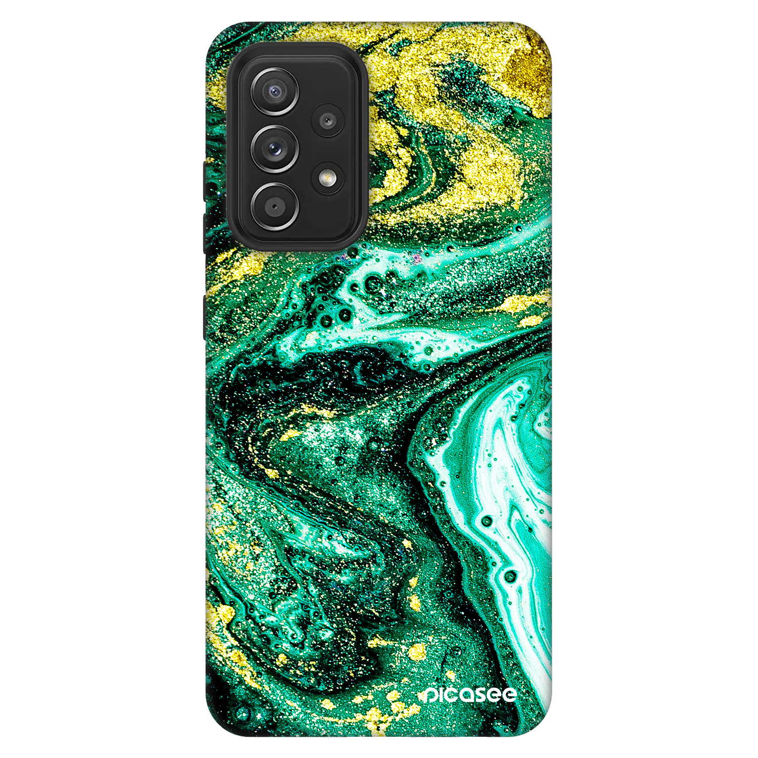 Picasee Fashion Case für Samsung Galaxy A52 5G A525F - Green Gold