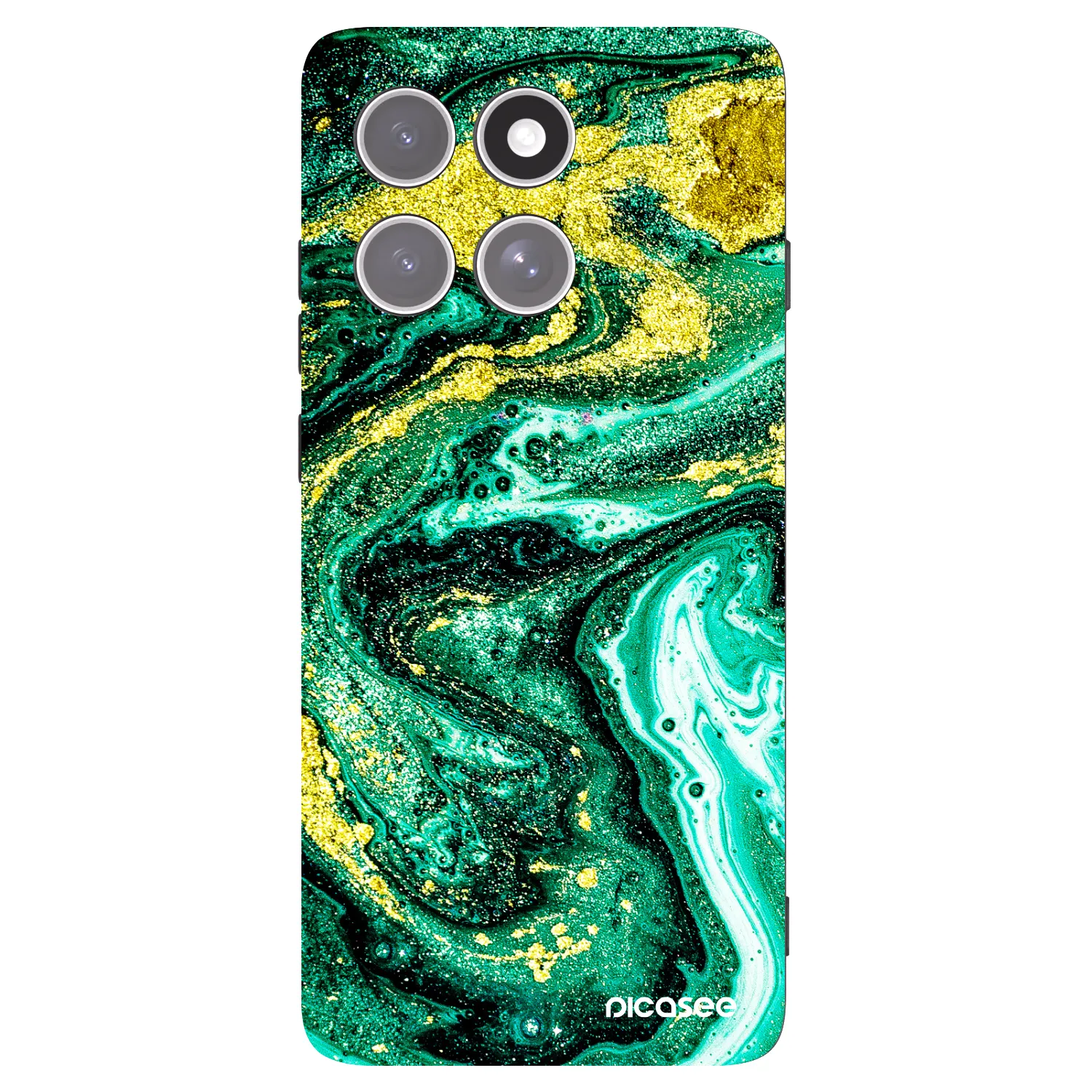 Picasee Motorola Edge 60 Pro Hülle - Schwarzes Silikon - Green Gold