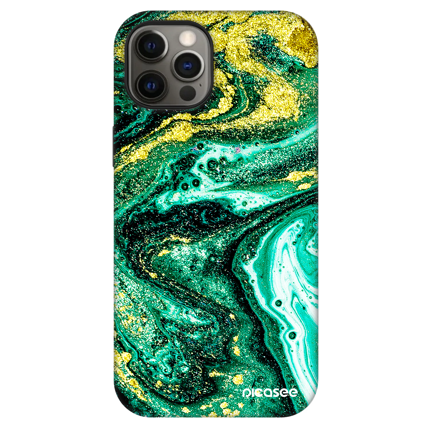 Picasee Fashion Case MagSafe für Apple iPhone 12 - Green Gold