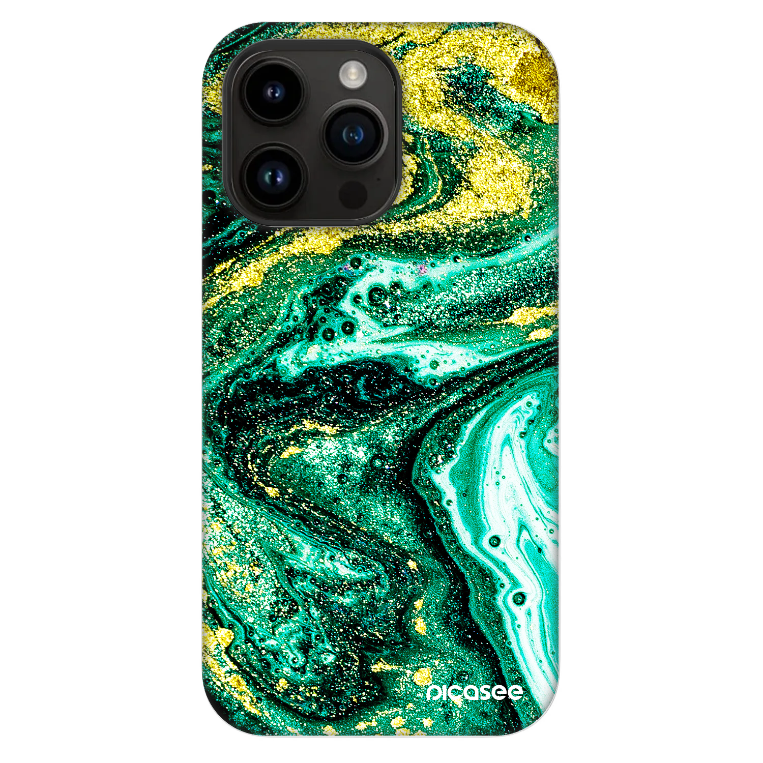 Picasee Fashion Case MagSafe für Apple iPhone 14 Pro Max - Green Gold
