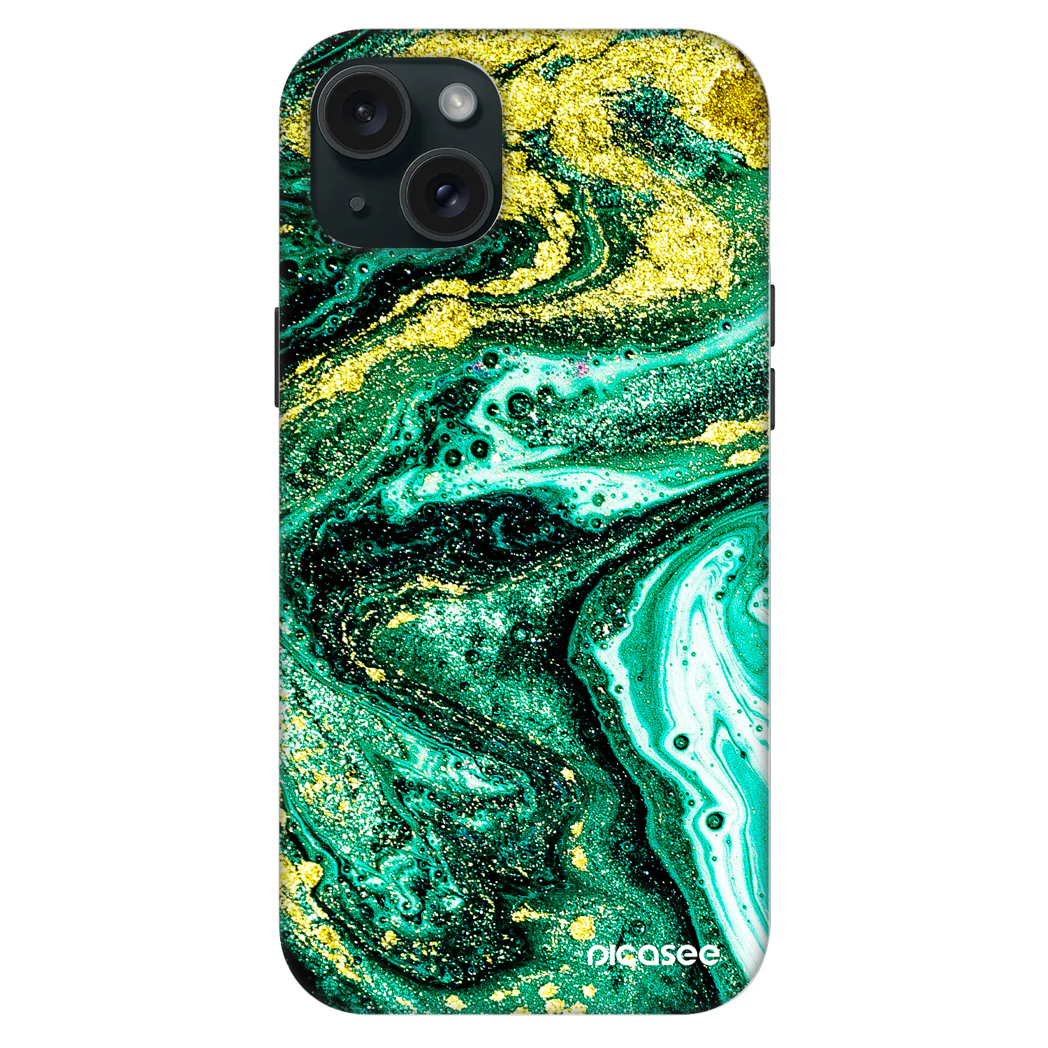 Picasee Fashion Case MagSafe für Apple iPhone 15 Plus - Green Gold
