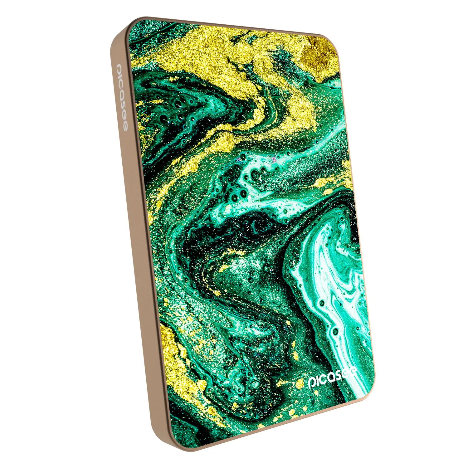 Picasee Powerbank mit MagSafe 5 000 mAh Golden - Green Gold