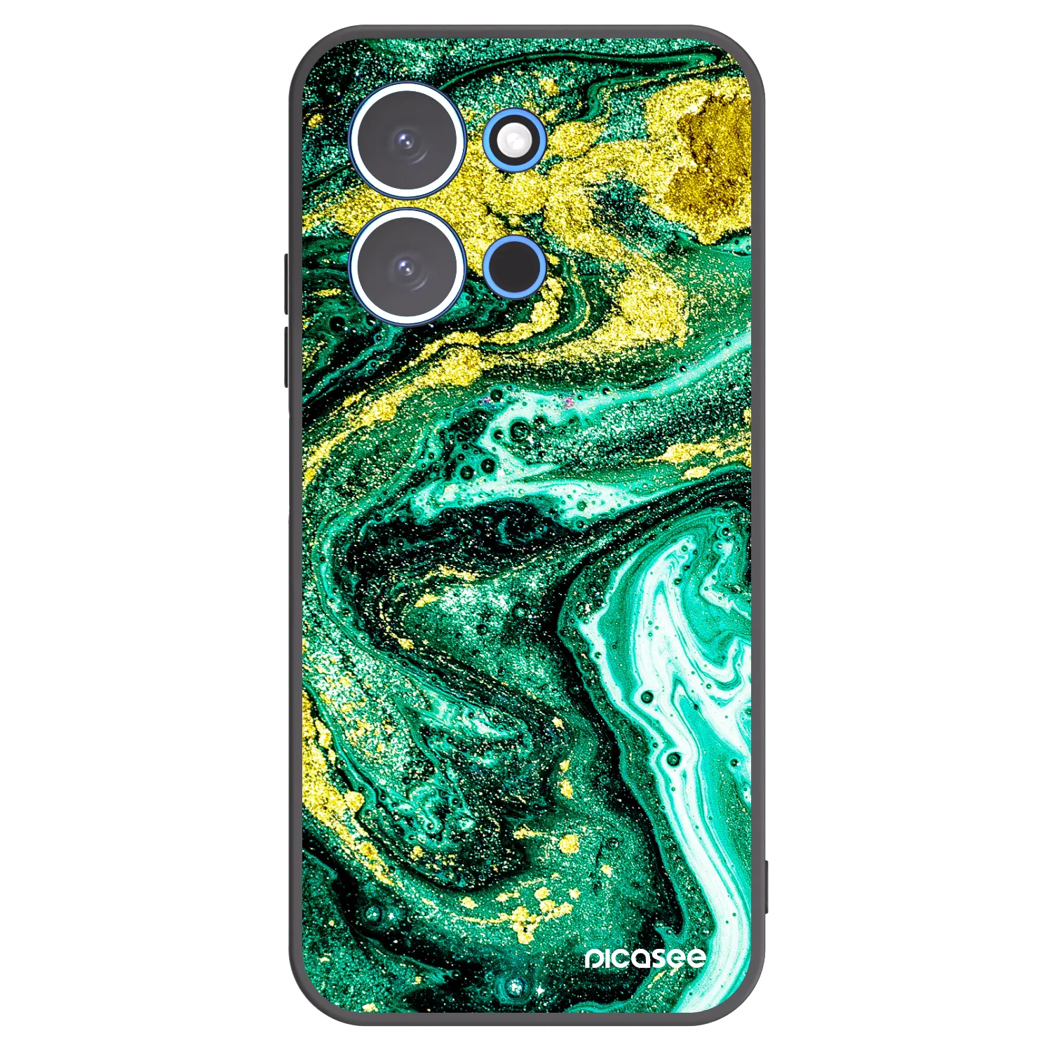 Picasee Xiaomi Redmi 15C 4G Hülle - Schwarzes Silikon - Green Gold