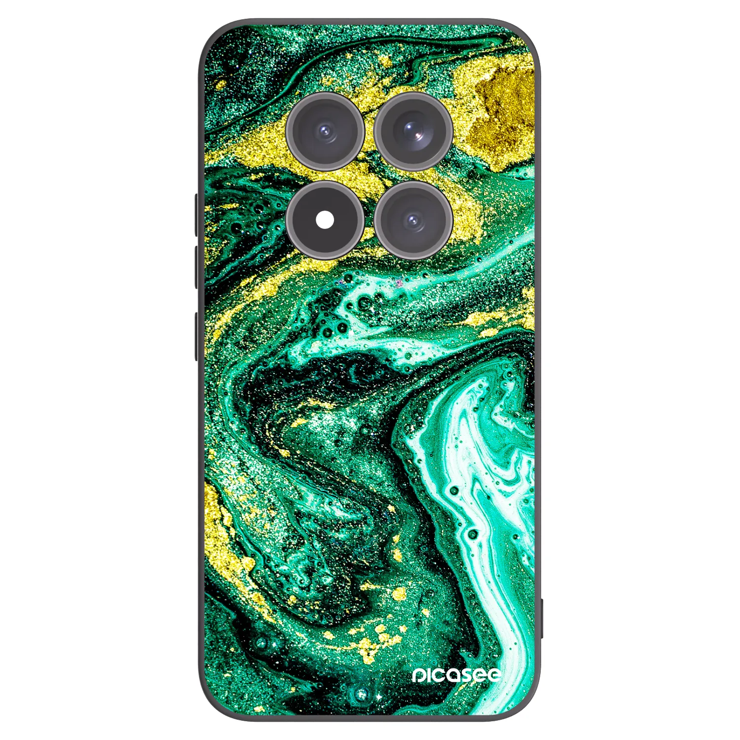 Picasee Xiaomi Redmi Note 15 Pro+ Hülle - Schwarzes Silikon - Green Gold