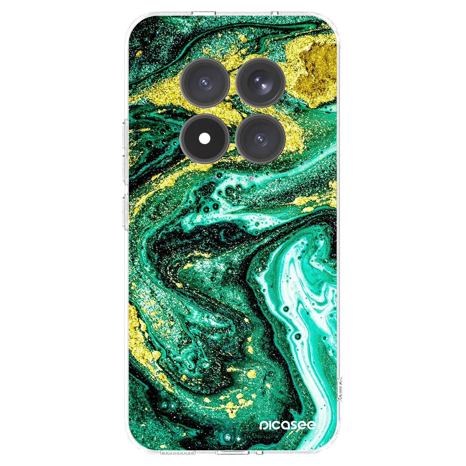 Picasee Xiaomi Redmi Note 15 Pro+ Hülle - Transparentes Silikon - Green Gold