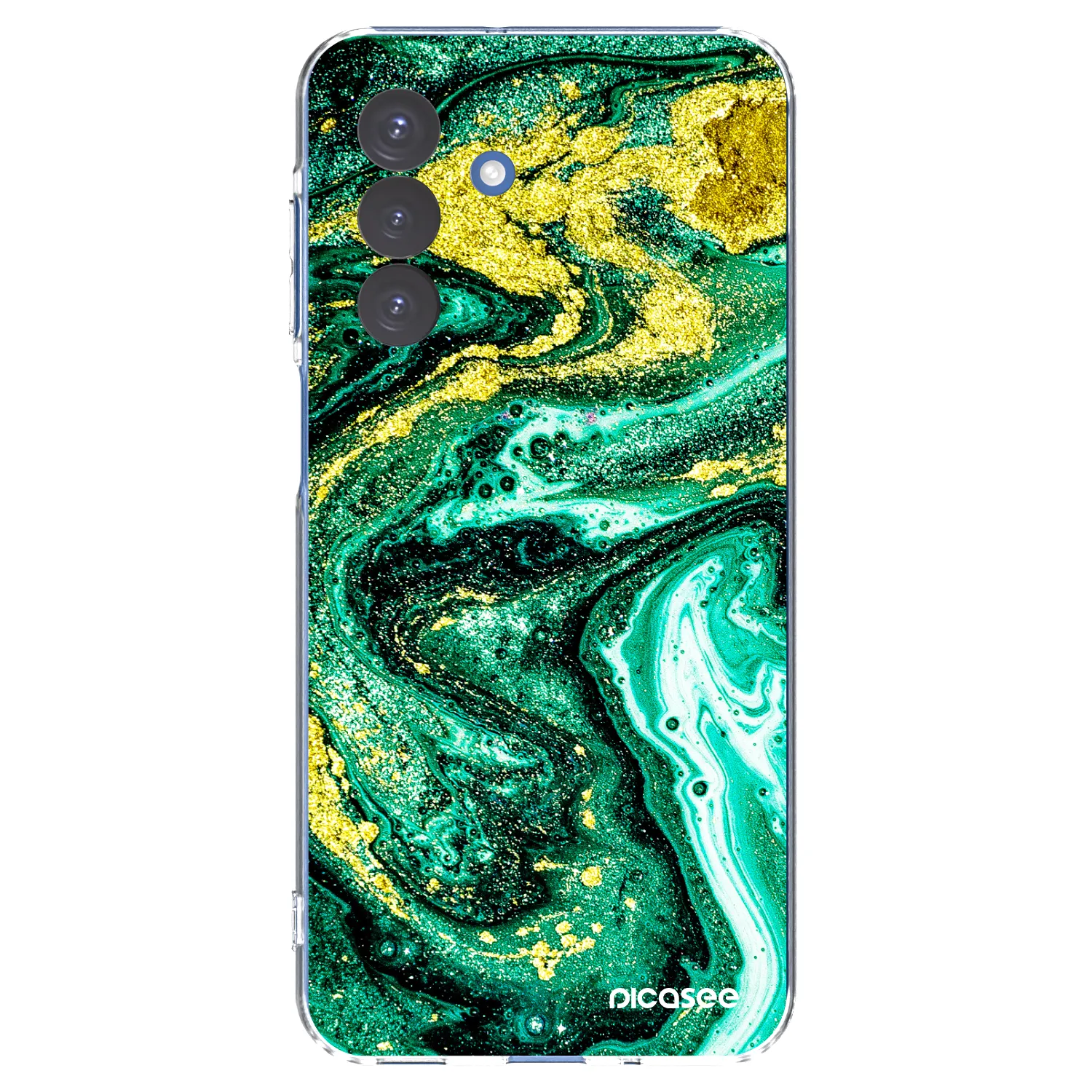 Picasee Samsung Galaxy A17 5G Hülle - Transparentes Silikon - Green Gold