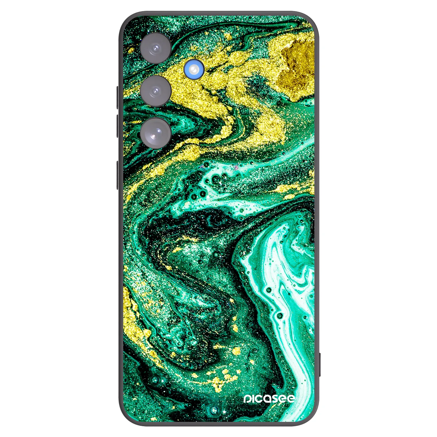Picasee Samsung Galaxy S25 FE 5G Hülle - Schwarzes Silikon - Green Gold