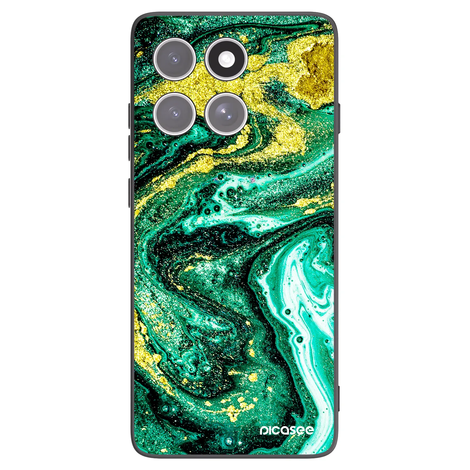 Picasee Motorola Edge 60 Fusion Hülle - Schwarzes Silikon - Green Gold