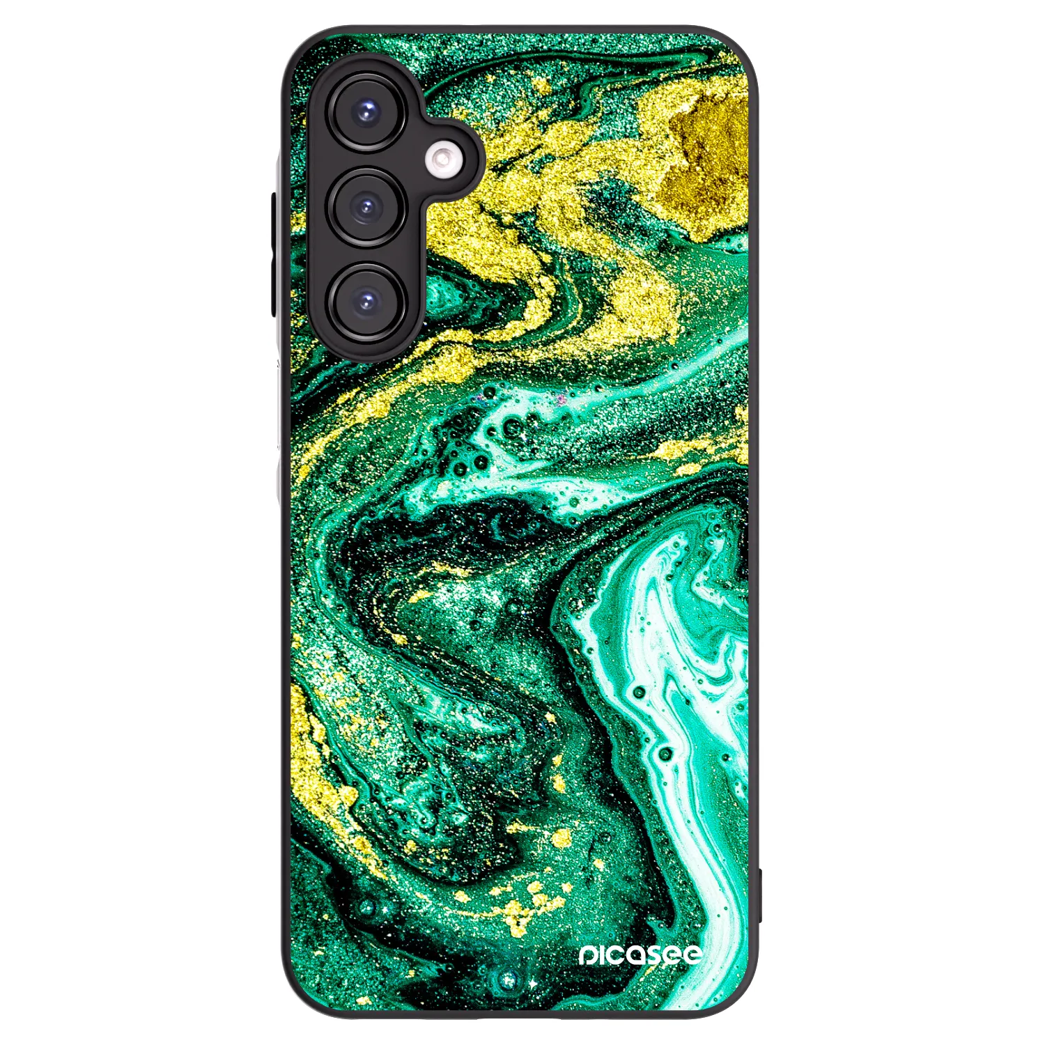 Picasee Samsung Galaxy A16 4G Hülle - Schwarzes Silikon - Green Gold
