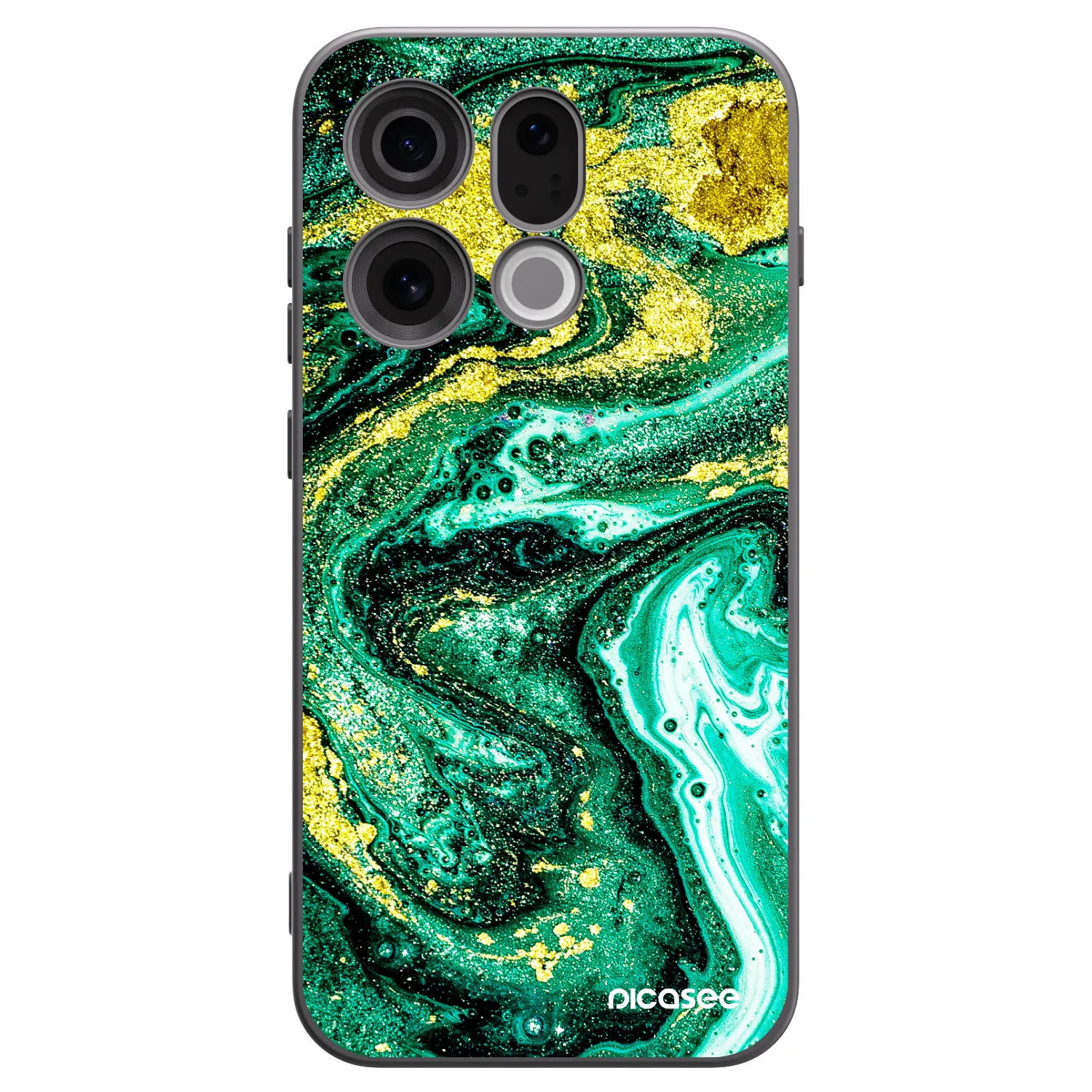 Picasee OPPO Find X9 Hülle - Schwarzes Silikon - Green Gold