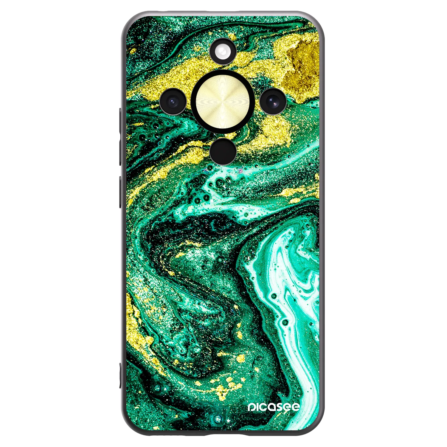 Picasee Honor Magic8 Lite 5G Hülle - Schwarzes Silikon - Green Gold
