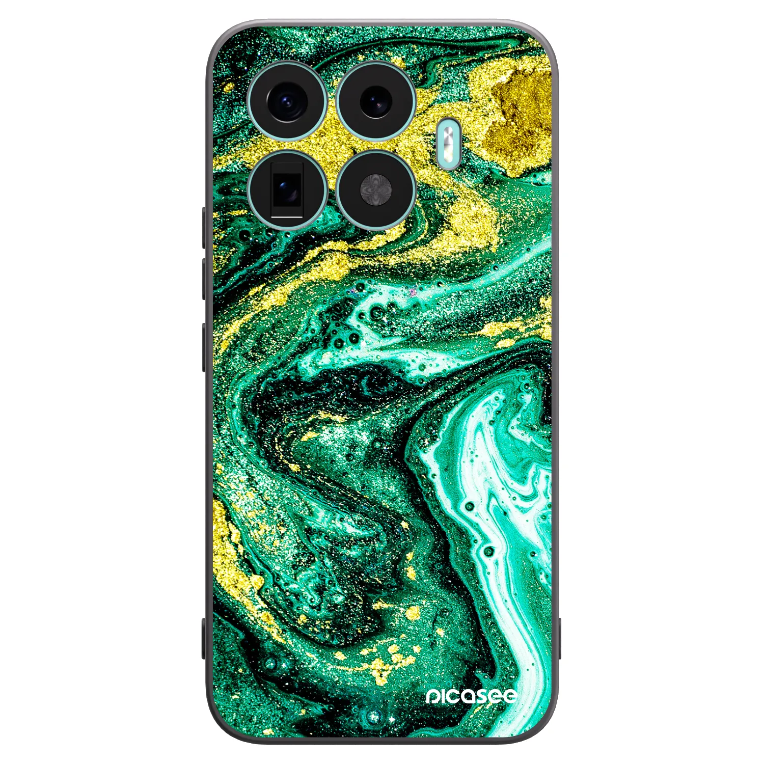 Picasee Xiaomi 17T Pro Hülle - Schwarzes Silikon - Green Gold