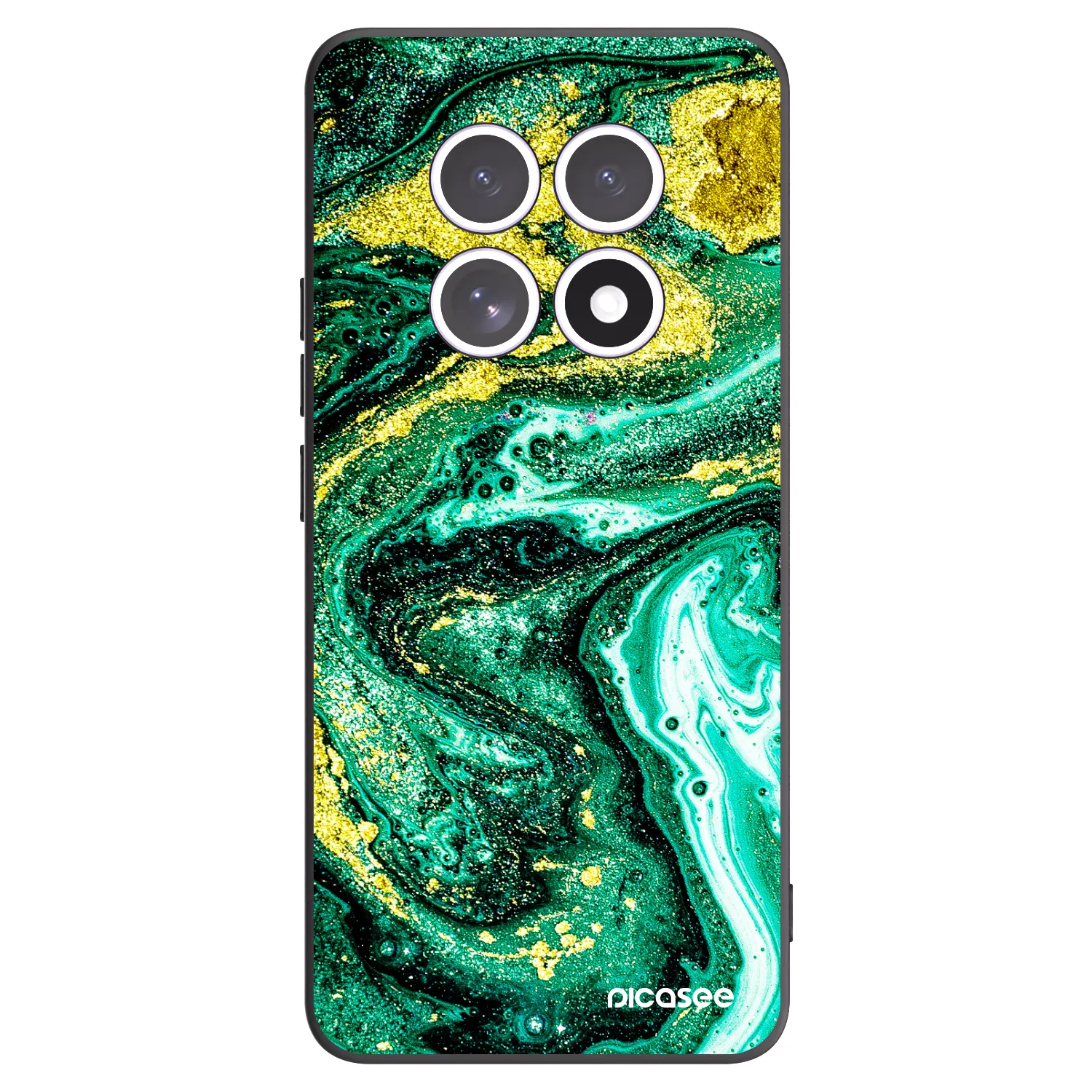 Picasee Xiaomi Redmi Note 15 5G Hülle - Schwarzes Silikon - Green Gold