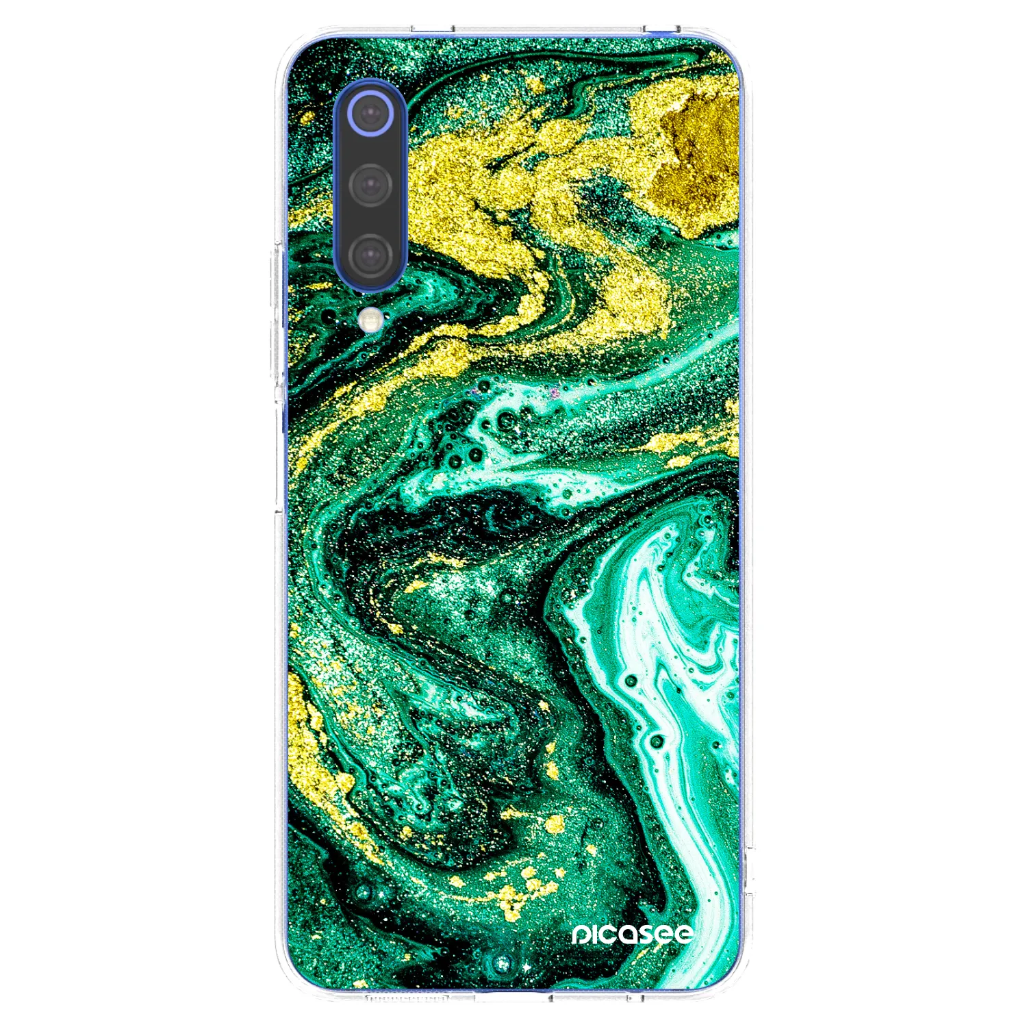 Picasee Xiaomi Mi 9 SE Hülle - Transparentes Silikon - Green Gold