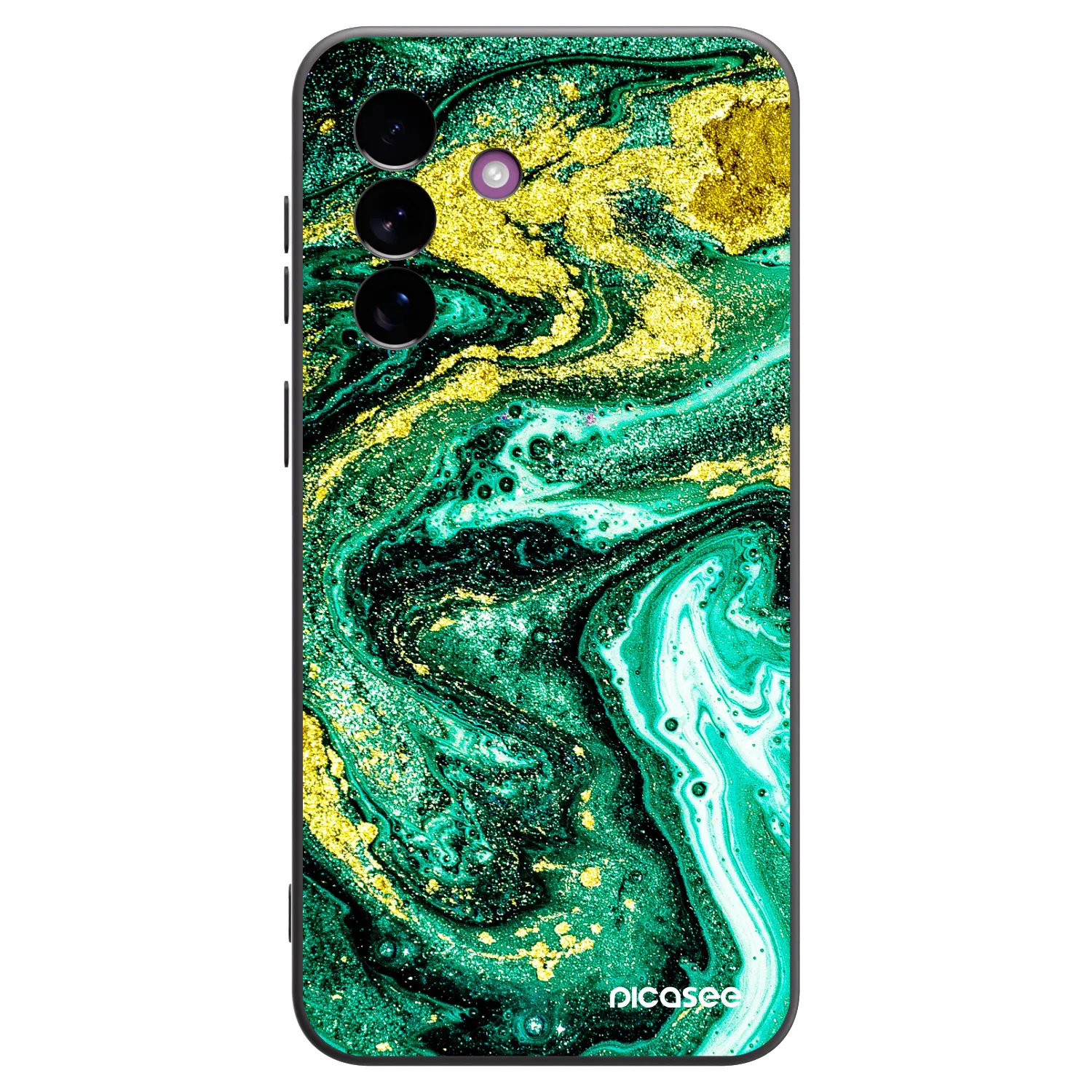 Picasee Samsung Galaxy A37 Hülle - Schwarzes Silikon - Green Gold