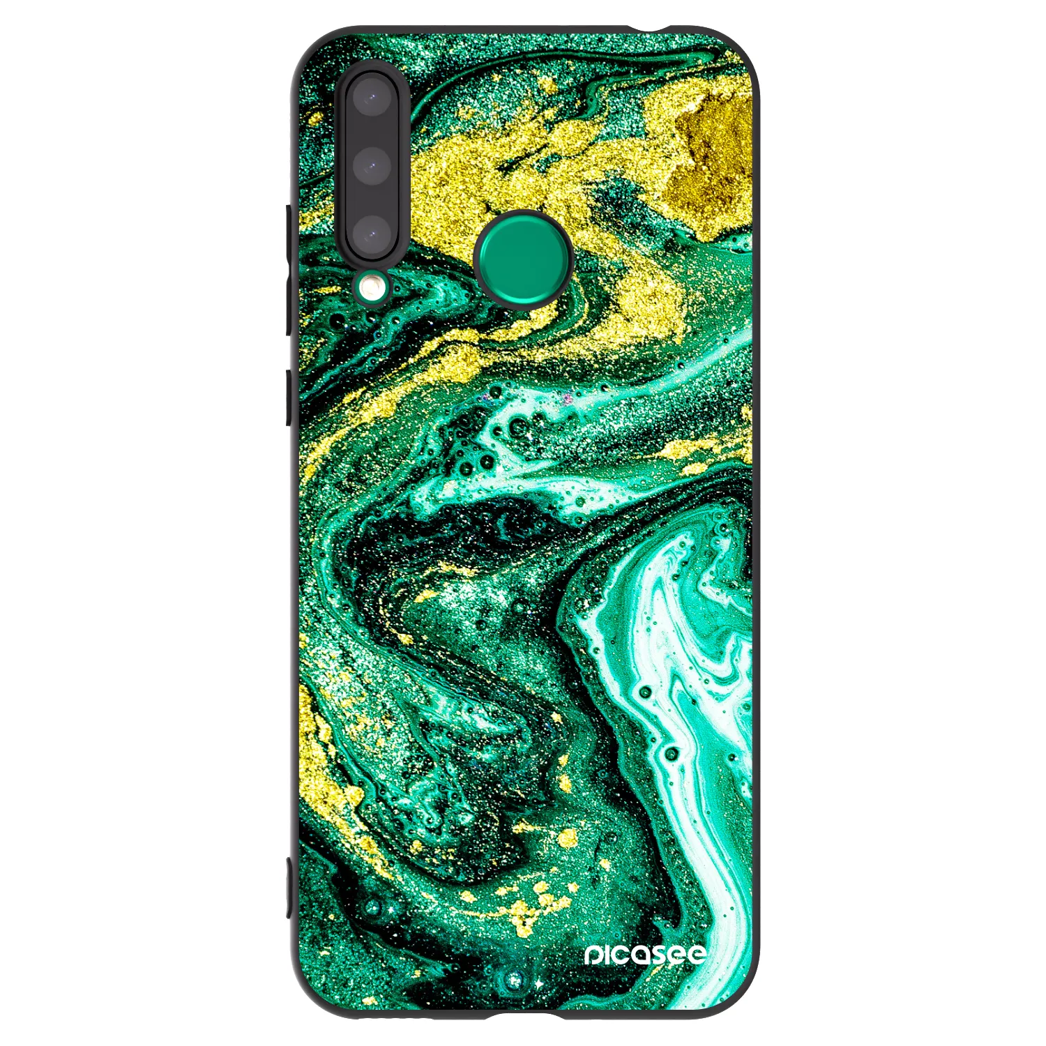 Picasee Honor 20 Lite Hülle - Schwarzes Silikon - Green Gold