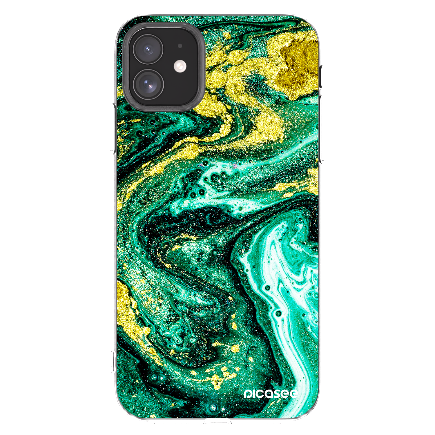Picasee Apple iPhone 11 Hülle - Transparentes Silikon - Green Gold