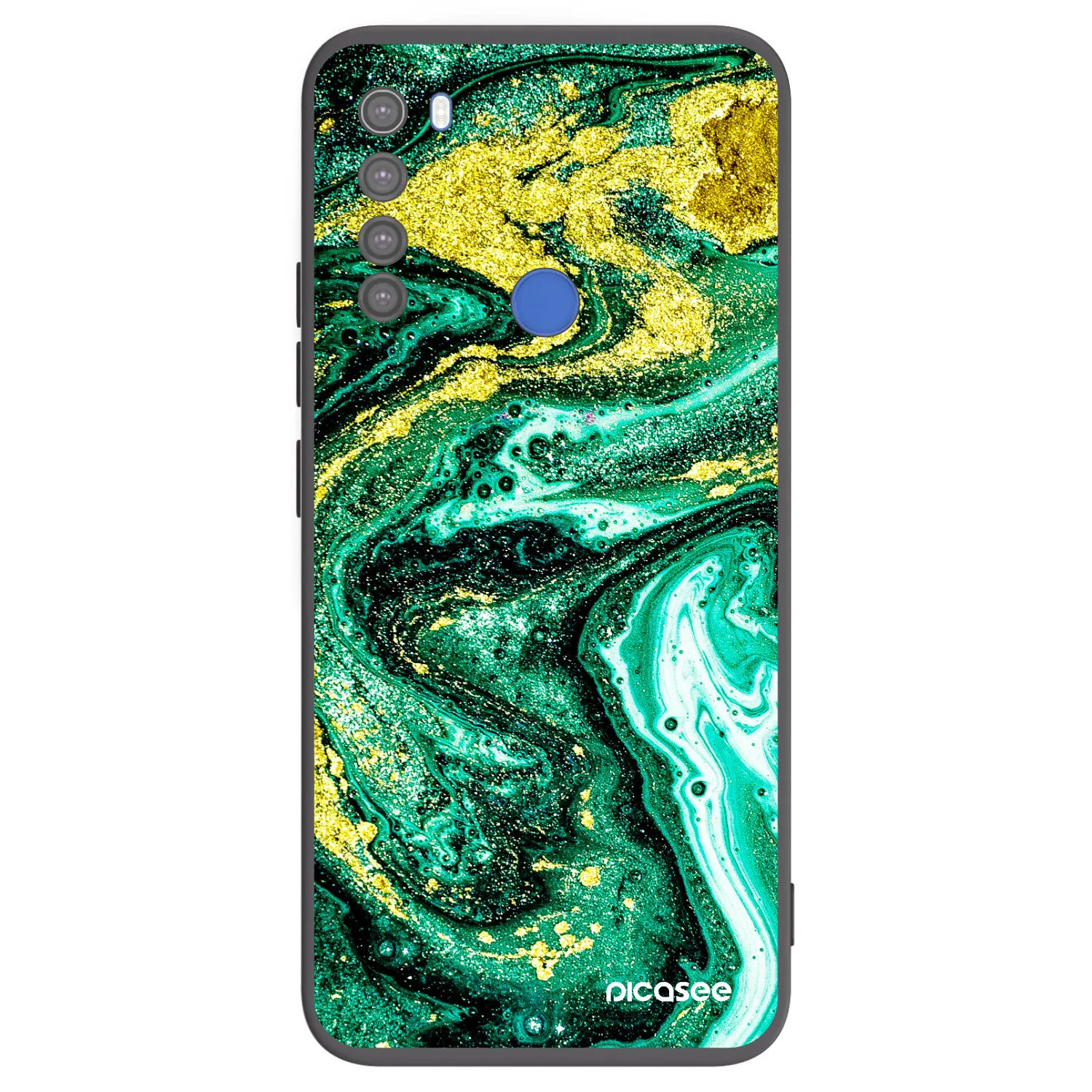 Picasee Xiaomi Redmi Note 8T Hülle - Schwarzes Silikon - Green Gold