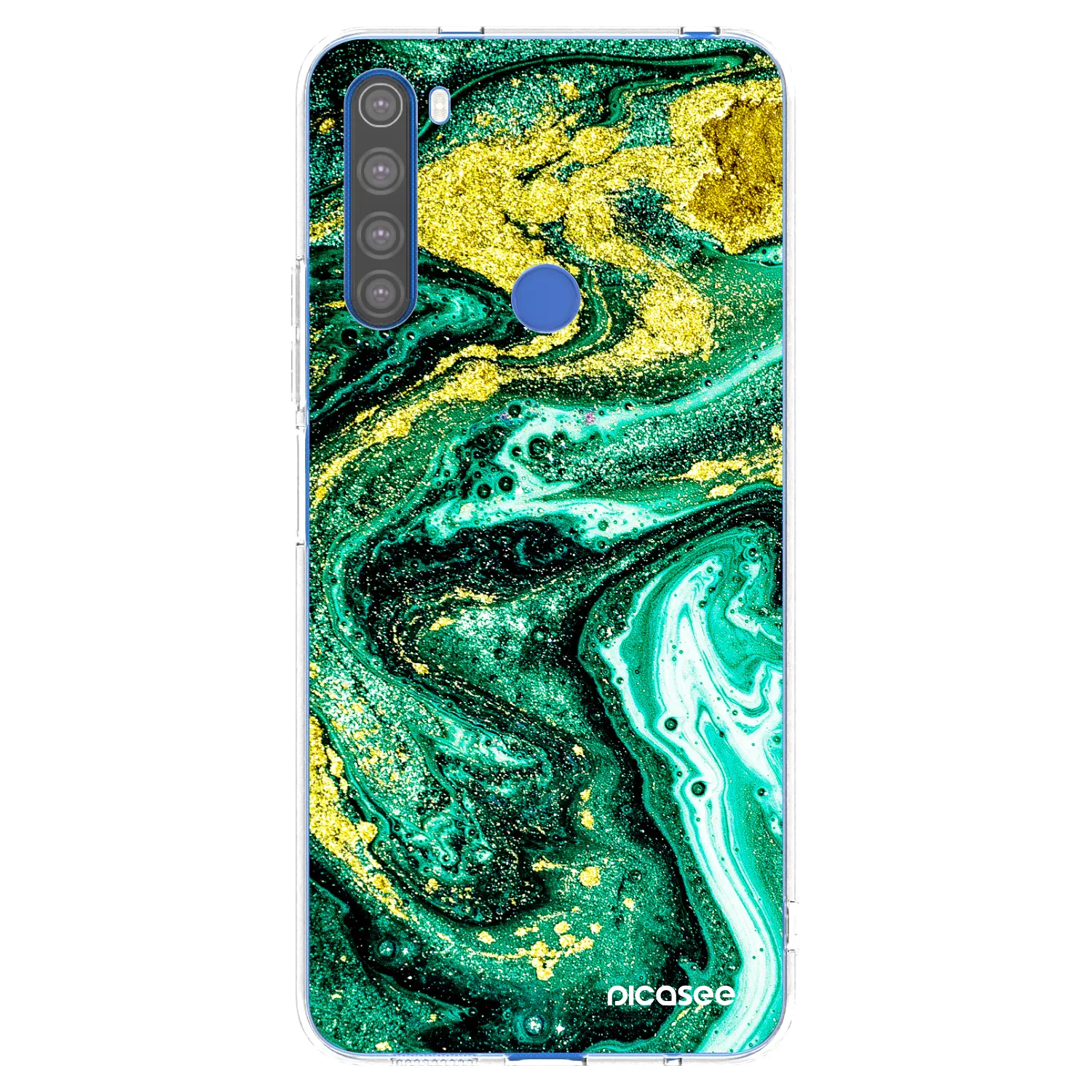 Picasee Xiaomi Redmi Note 8T Hülle - Transparentes Silikon - Green Gold