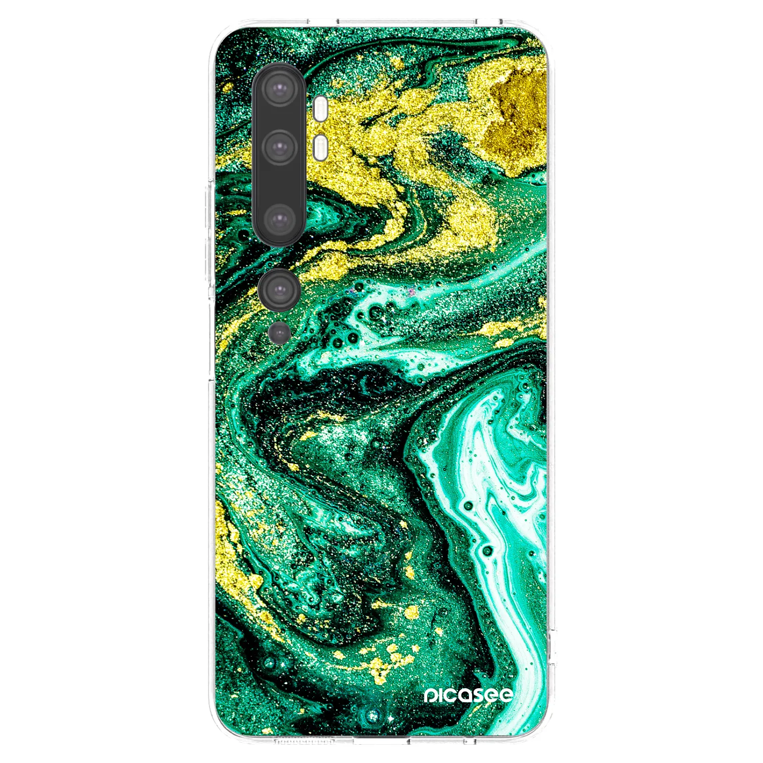 Picasee Xiaomi Mi Note 10 (Pro) Hülle - Transparentes Silikon - Green Gold