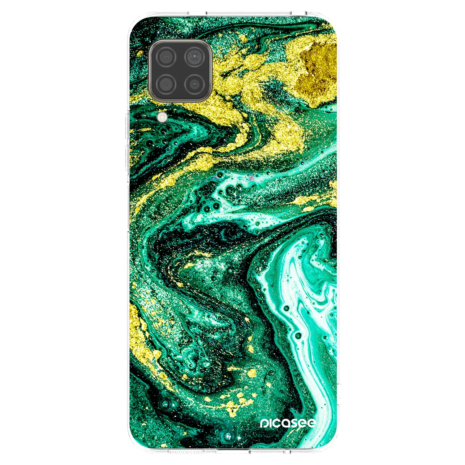 Picasee Huawei P40 Lite Hülle - Transparentes Silikon - Green Gold