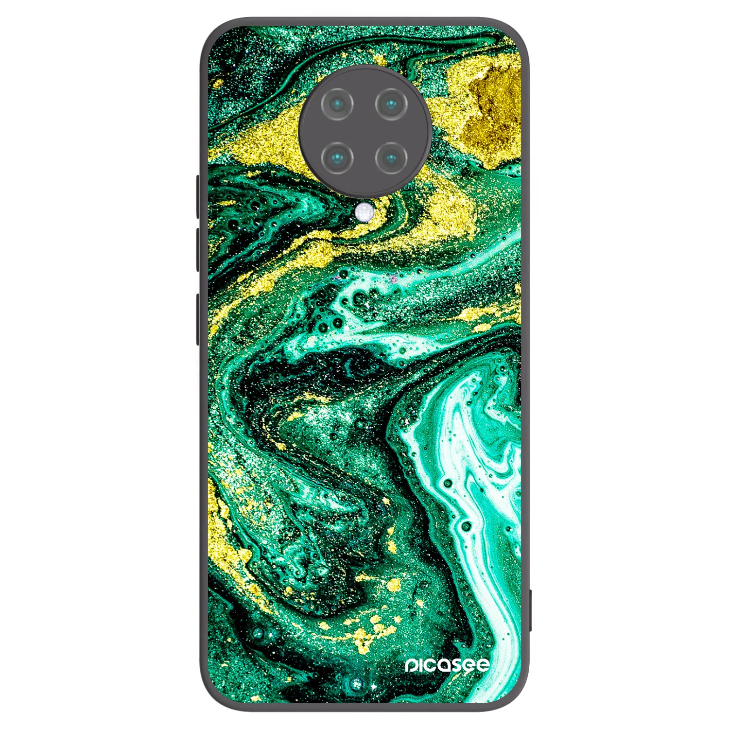 Picasee Xiaomi Poco F2 Pro Hülle - Schwarzes Silikon - Green Gold