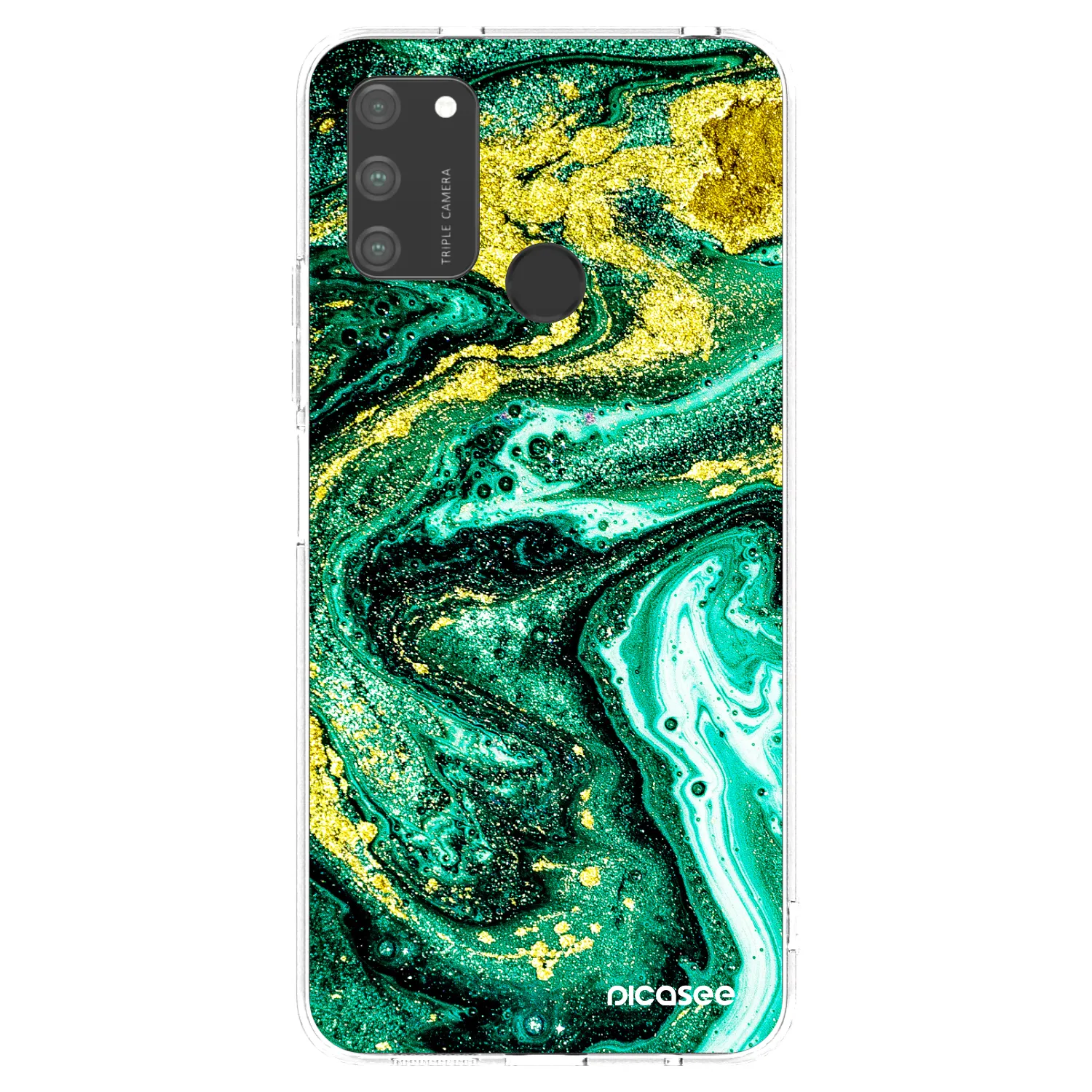 Picasee Honor 9A Hülle - Transparentes Silikon - Green Gold