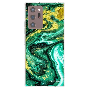 Picasee Samsung Galaxy Note 20 Ultra Hülle - Transparentes Silikon - Green Gold