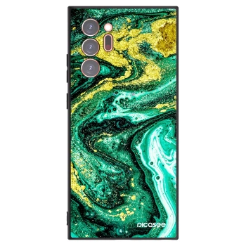 Picasee Samsung Galaxy Note 20 Ultra Hülle - Schwarzes Silikon - Green Gold