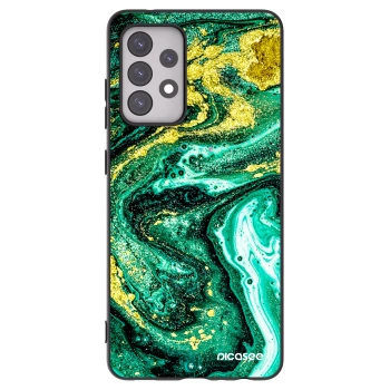 Picasee Samsung Galaxy A52 5G A525F Hülle - Schwarzes Silikon - Green Gold