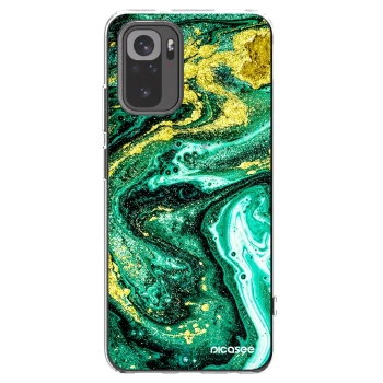 Picasee Xiaomi Redmi Note 10S Hülle - Transparentes Silikon - Green Gold