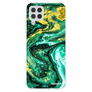 Picasee Samsung Galaxy A22 A225F 4G Hülle - Transparentes Silikon - Green Gold
