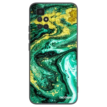 Picasee Xiaomi Redmi 10 Hülle - Schwarzes Silikon - Green Gold