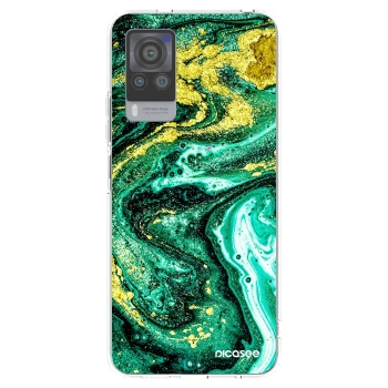 Picasee Vivo X60 Pro 5G Hülle - Transparentes Silikon - Green Gold