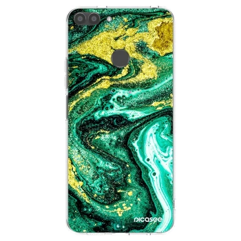 Picasee Huawei P Smart Hülle - Transparentes Silikon - Green Gold