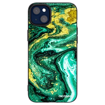 Picasee Apple iPhone 14 Plus Hülle - Schwarzes Silikon - Green Gold